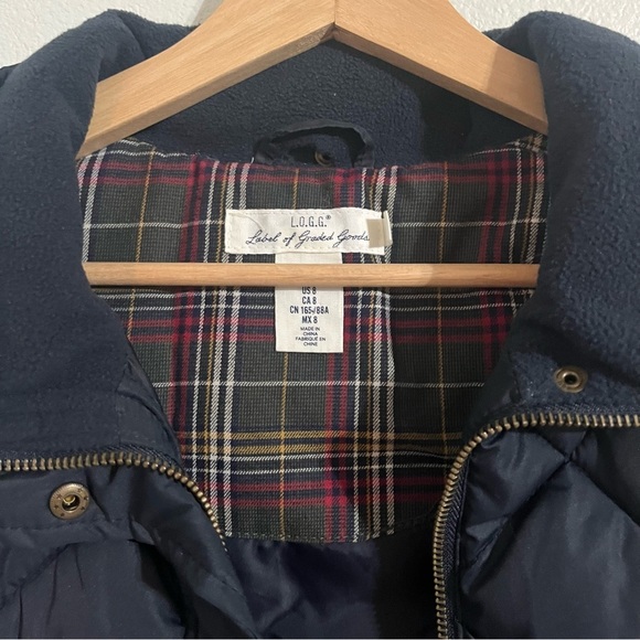 H&M LOGG Navy and Tan Quilted Vest Size 8 - Picture 4 of 6